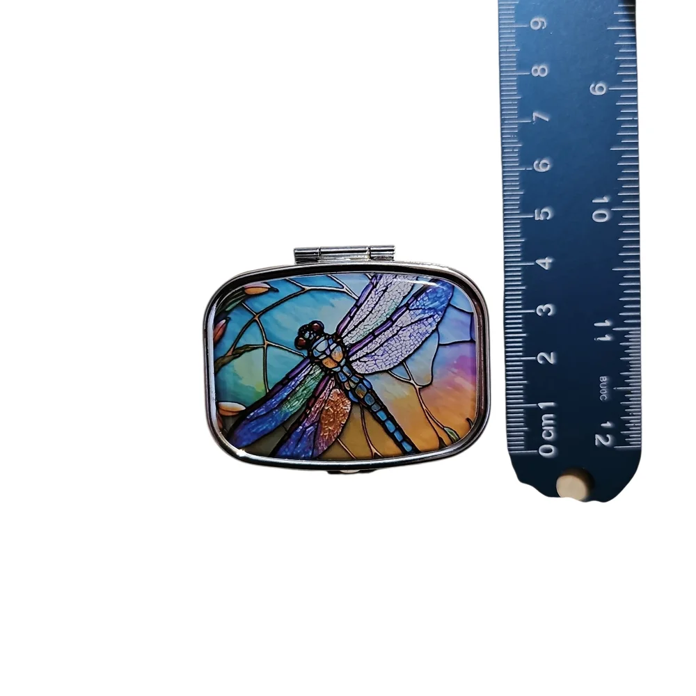 Colorful Dragonfly Stained Trinket Box - Picture 9 of 9